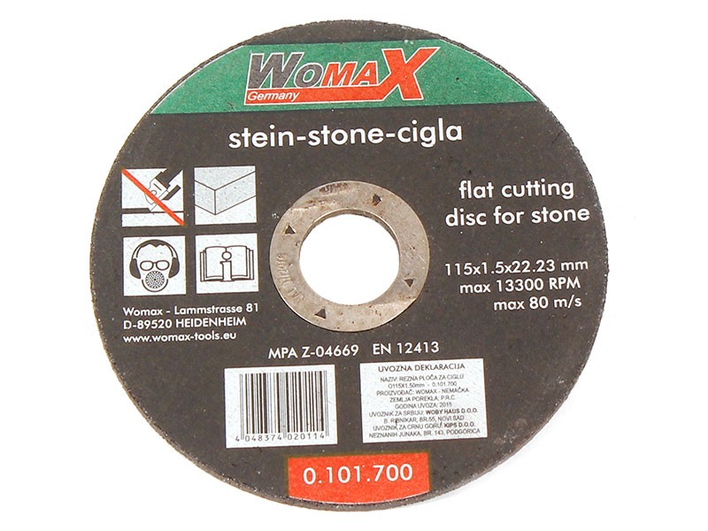 REZNA PLOČA.  O115X1.50mm ZA CIGLU 